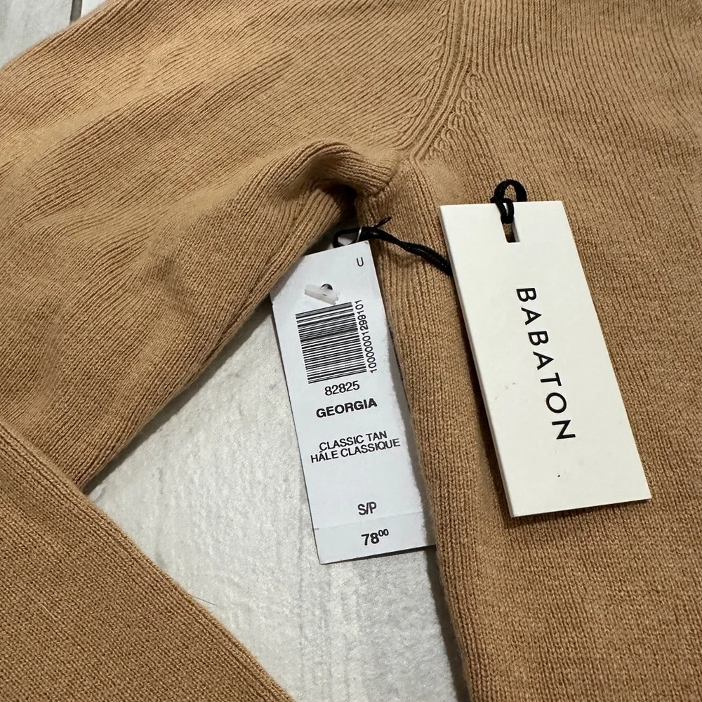 ARITZIA BABATON Georgia Cardigan NWT | Wool Cotton Blend in Classic Tan - Size S - Picture 5 of 8